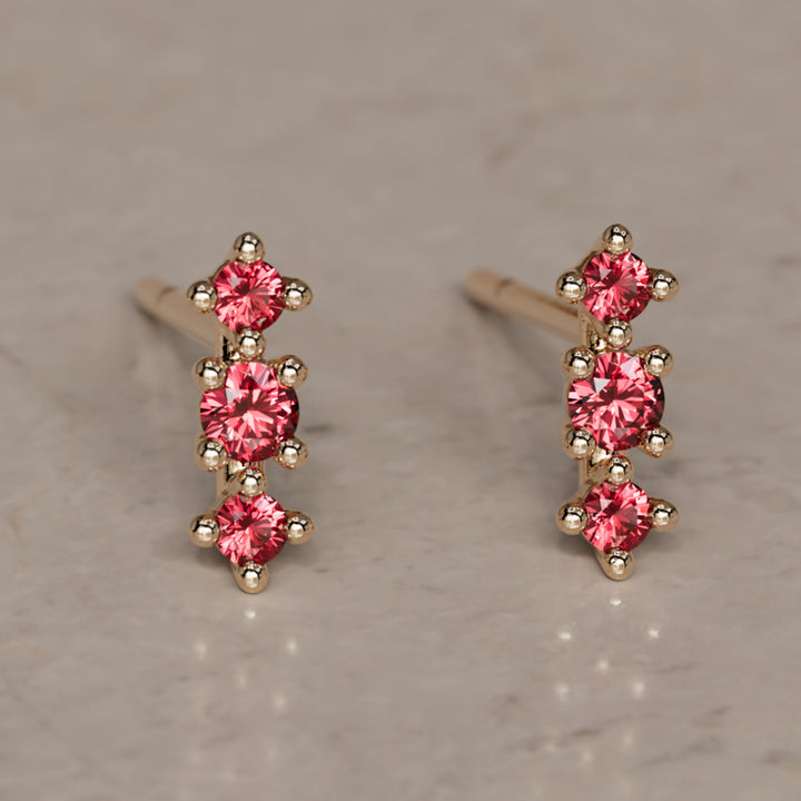July Birthstone Ruby Earrings Thalia Studs