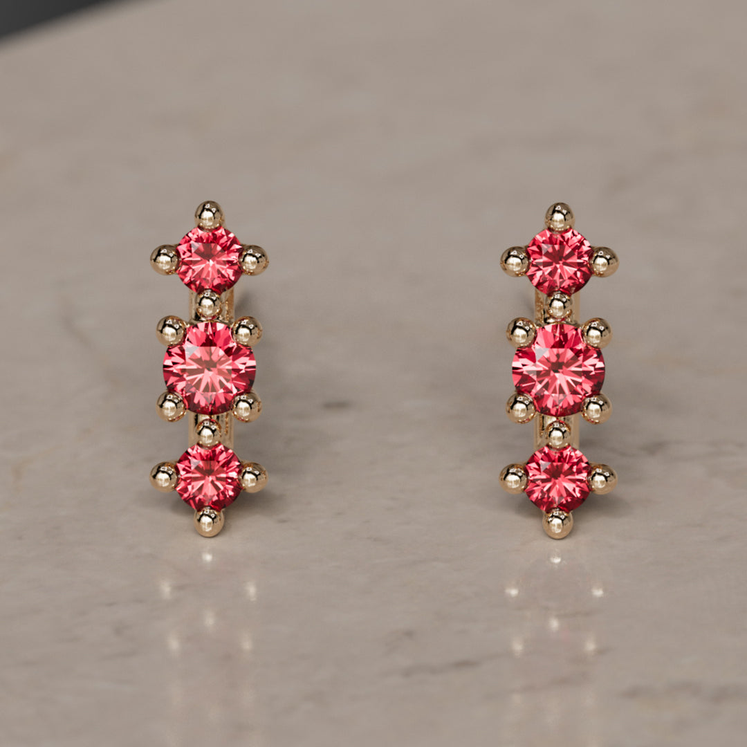 July Birthstone Ruby Earrings Thalia Studs