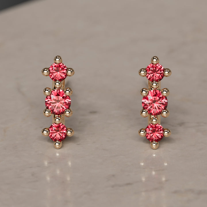 July Birthstone Ruby Earrings Thalia Studs