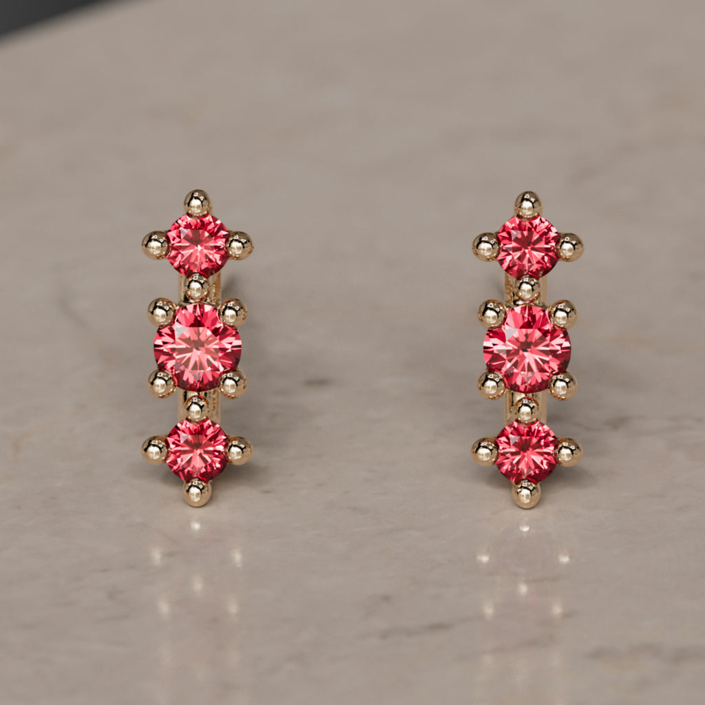 July Birthstone Ruby Earrings Thalia Studs By Valley Rose