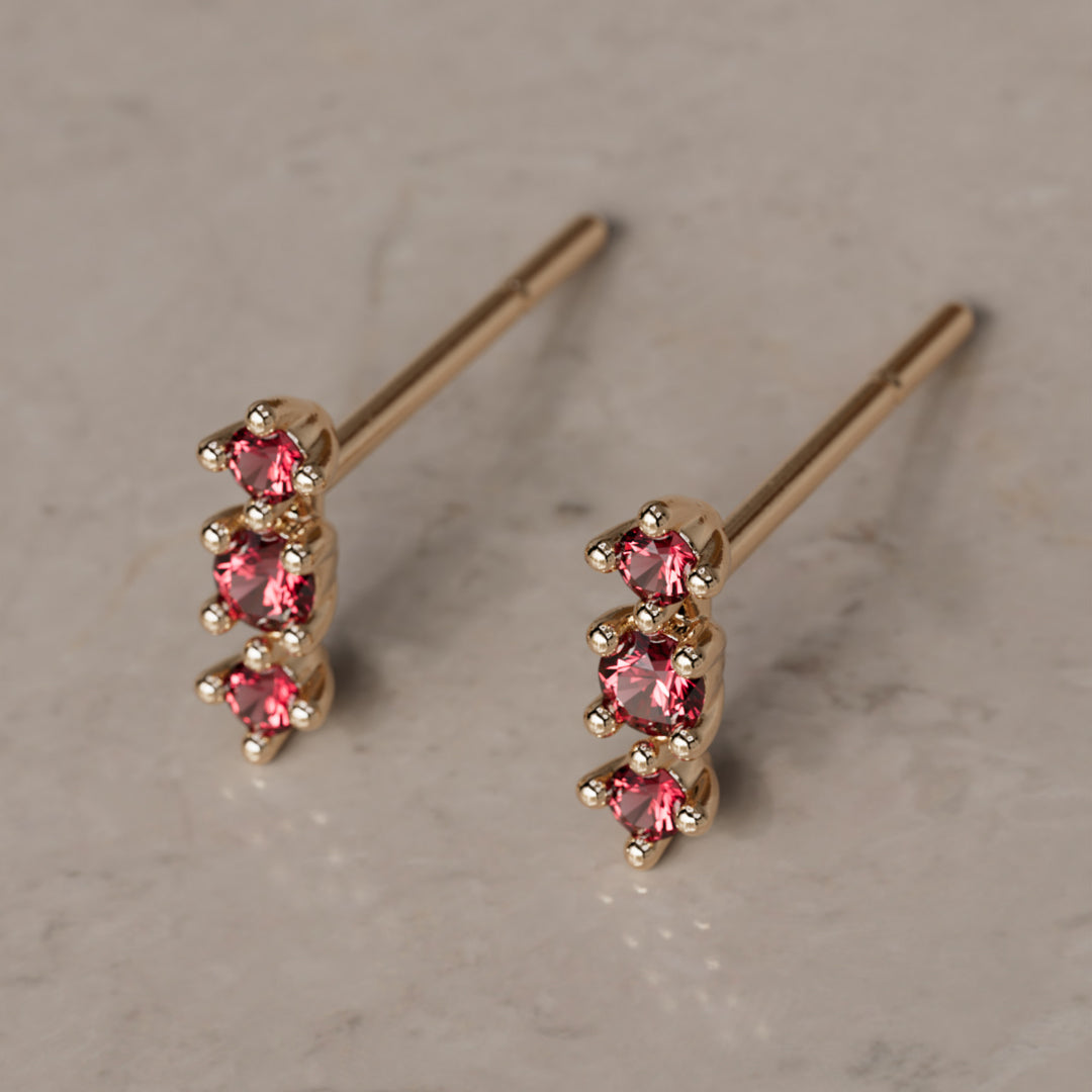 July Birthstone Ruby Earrings Thalia Studs