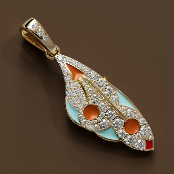 Mariposa Pendant Unique Nature Butterfly Lab Diamond Necklace in Pumpkin & Robin's Egg By Valley Rose