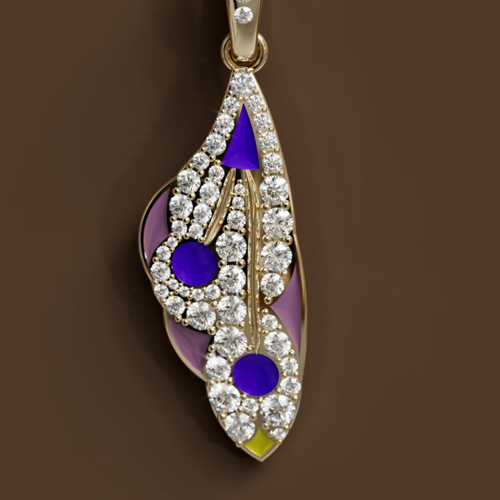 Mariposa Pendant Unique Nature Butterfly Lab Diamond Necklace in Sea Creature By Valley Rose