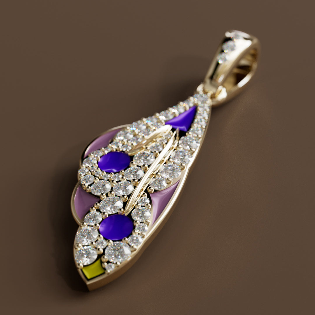 Mariposa Pendant Unique Nature Butterfly Lab Diamond Necklace in Sea Creature By Valley Rose