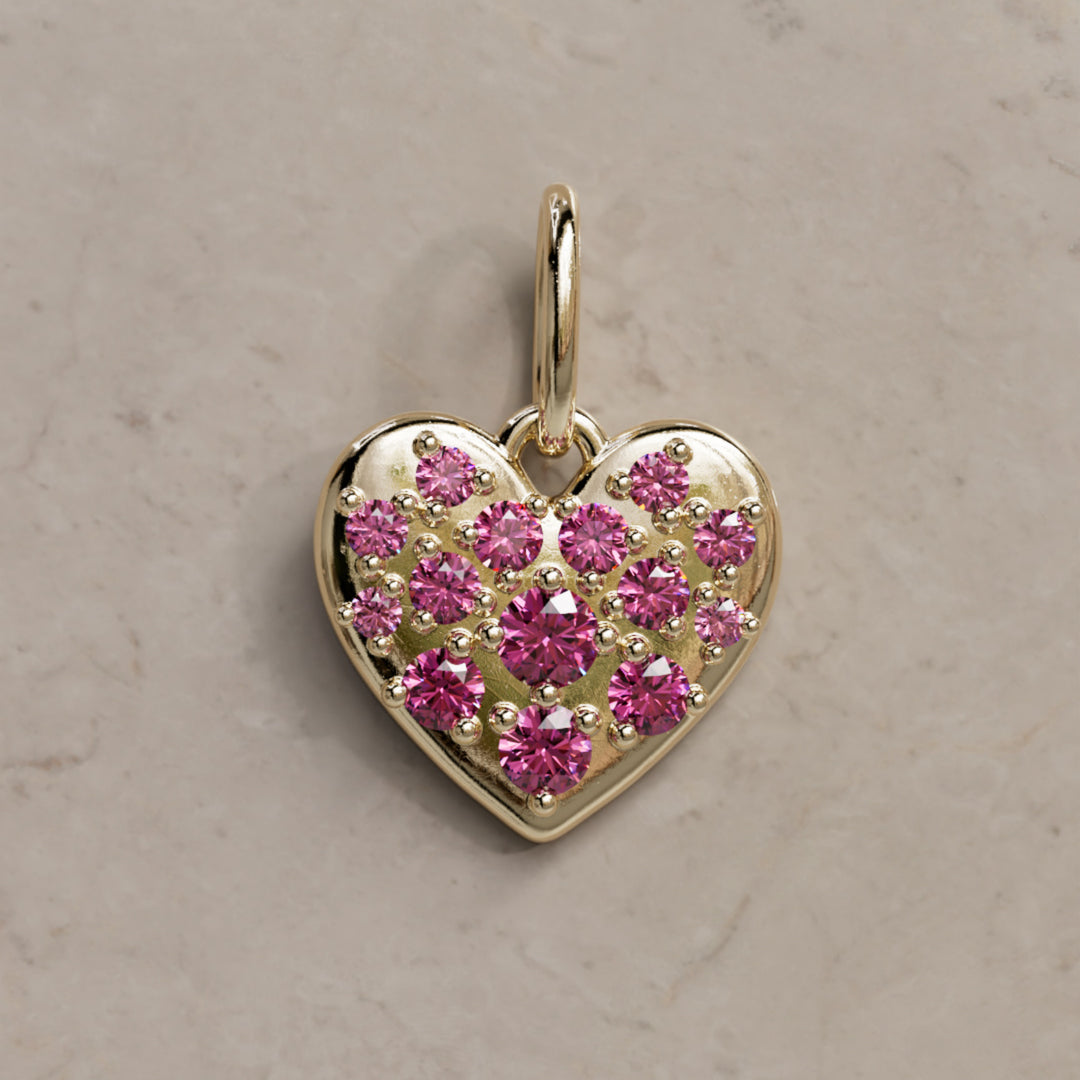 Amare Pendant Unique Pink Sapphire Heart Charm Gift