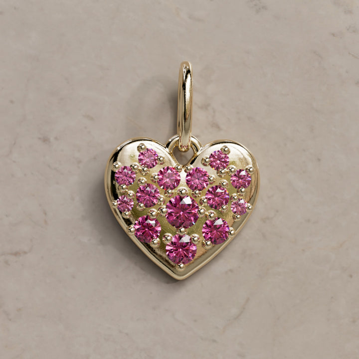 Amare Pendant Unique Pink Sapphire Heart Charm Gift