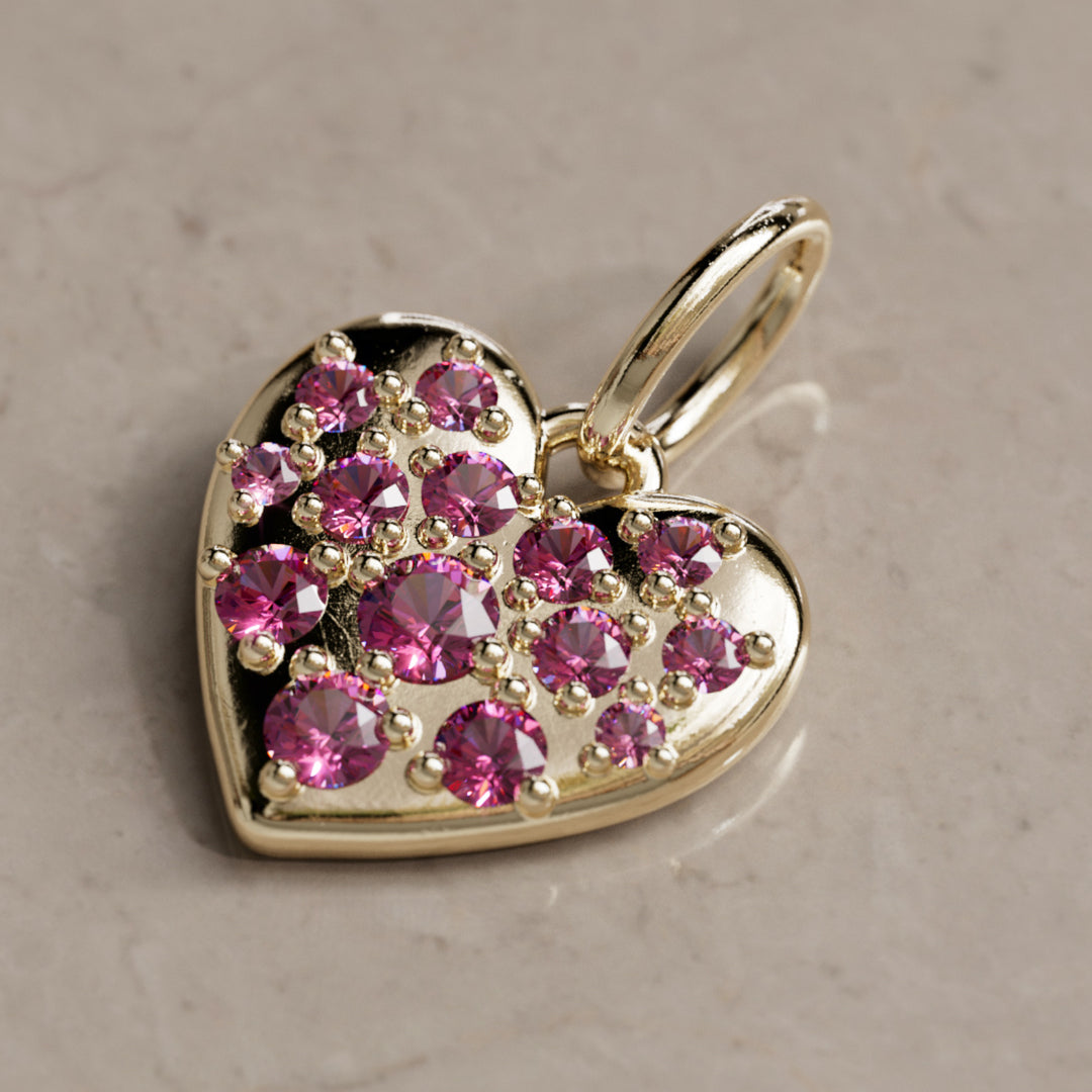 Amare Pendant Unique Pink Sapphire Heart Charm Gift