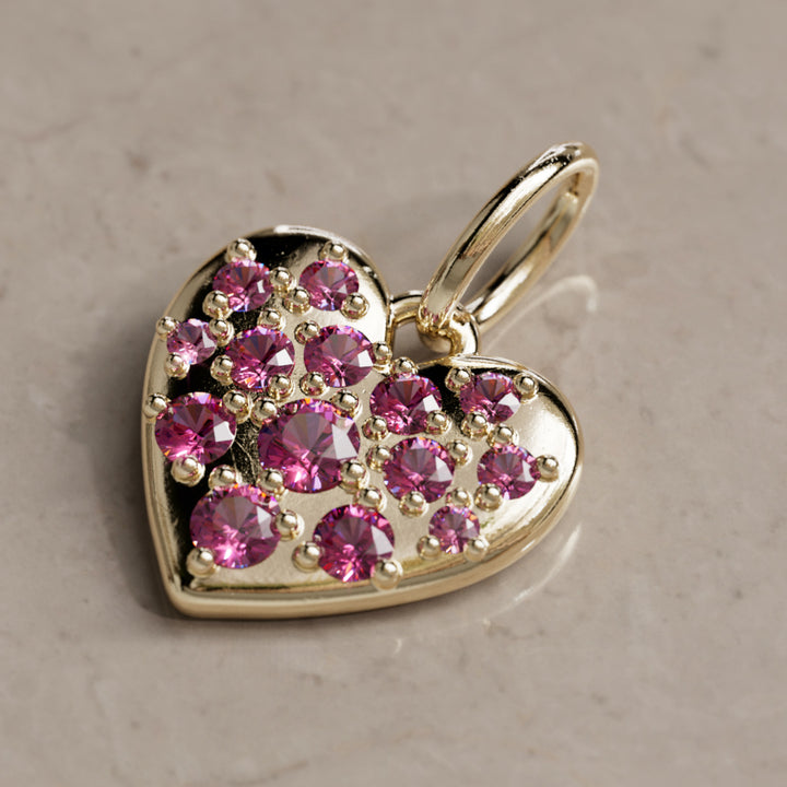Amare Pendant Unique Pink Sapphire Heart Charm Gift
