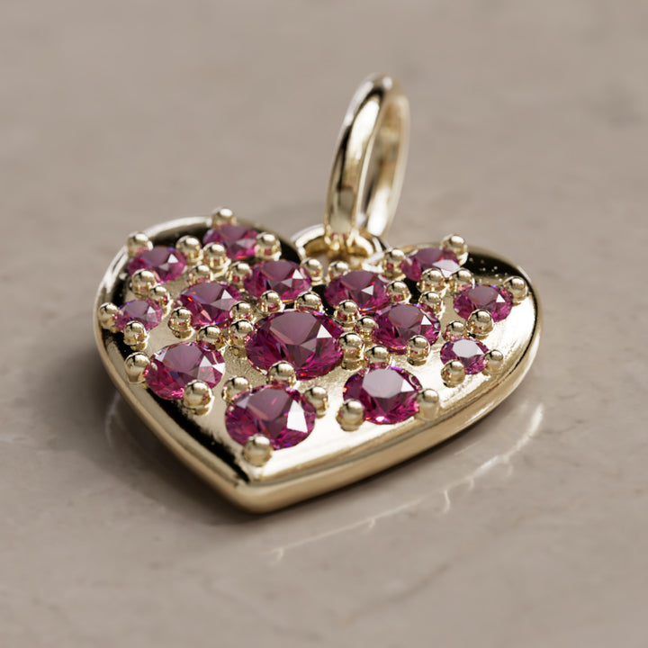 Amare Pendant Unique Pink Sapphire Heart Charm Gift