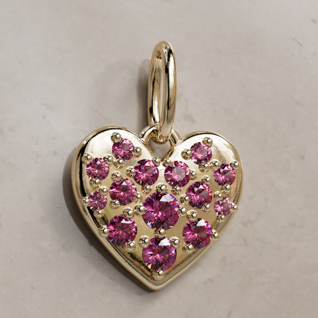 Amare Pendant Unique Pink Sapphire Heart Charm Gift