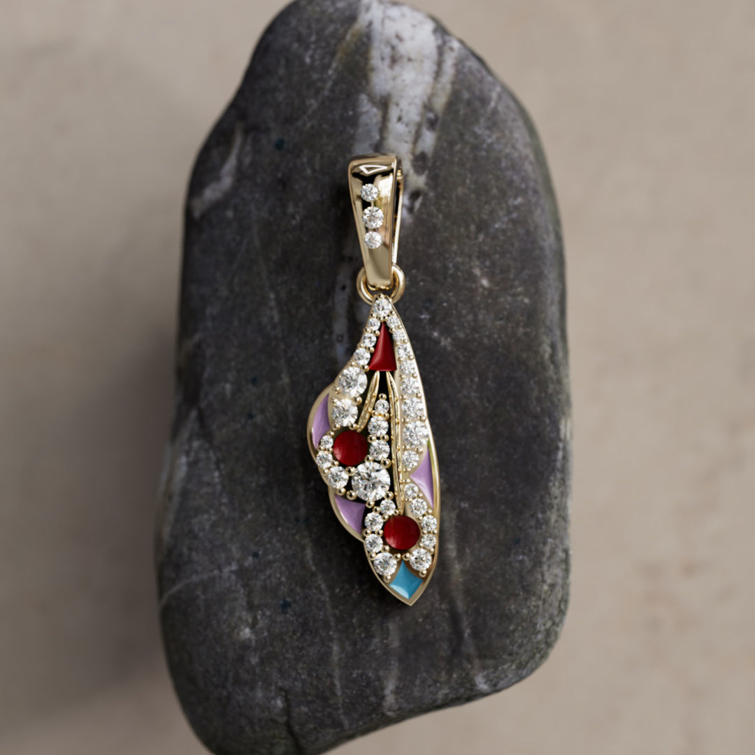 Collier pendentif Mini Mariposa unique papillon nature en baie lilas