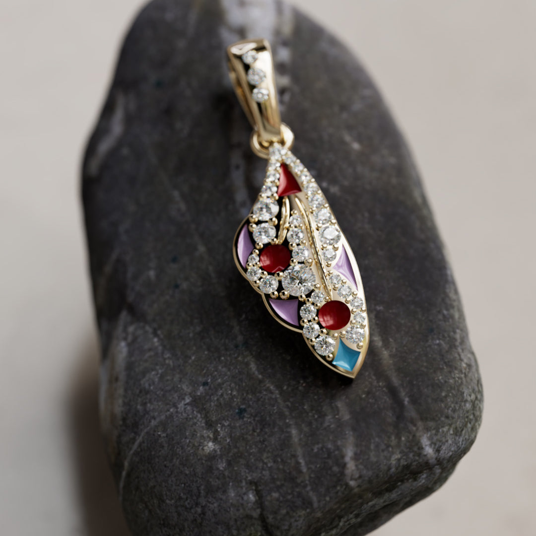 Collier pendentif Mini Mariposa unique papillon nature en baie lilas