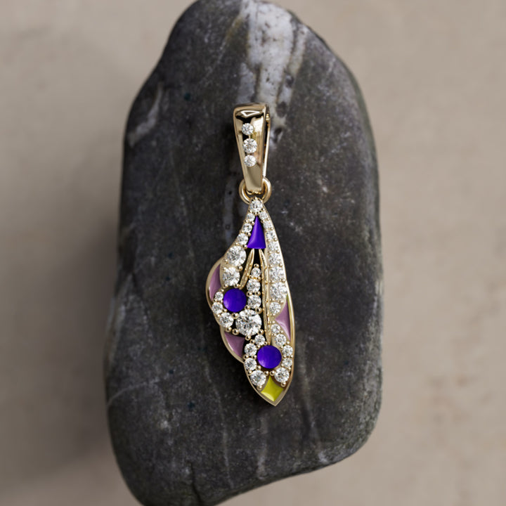 Mariposa medál egyedi természet pillangó labor gyémánt nyaklánc tengeri lényben