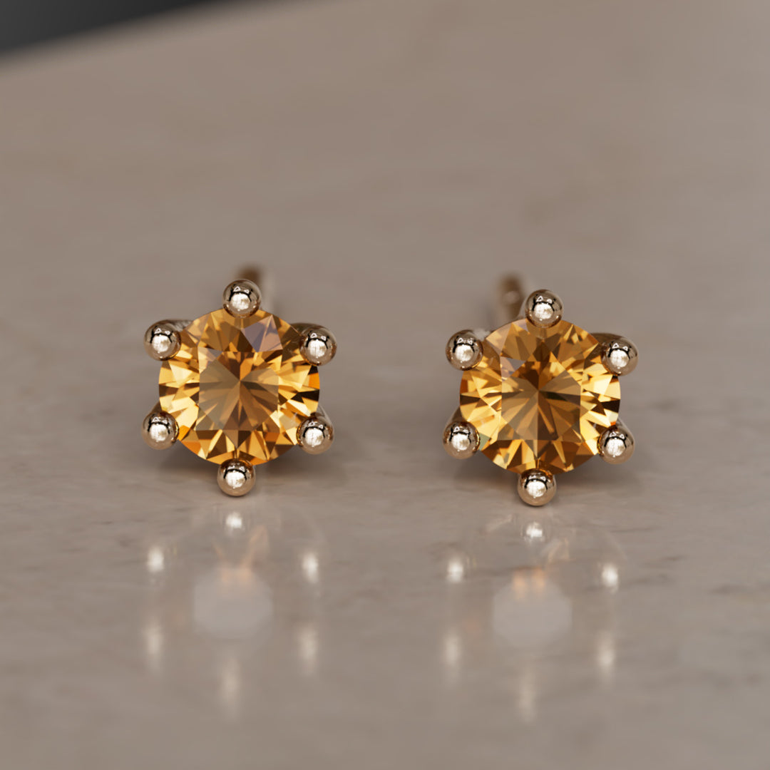 Boucles d'oreilles pierre de naissance : Citrine de novembre