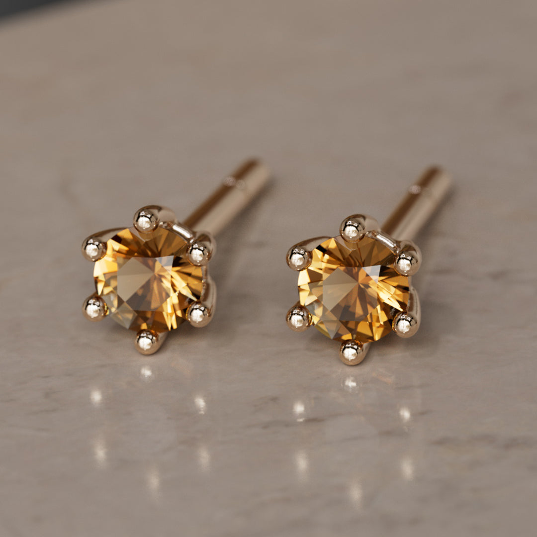 Boucles d'oreilles pierre de naissance : Citrine de novembre
