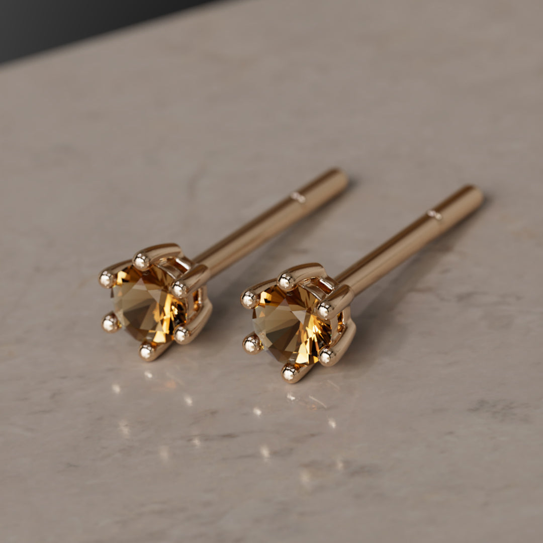 Boucles d'oreilles pierre de naissance : Citrine de novembre