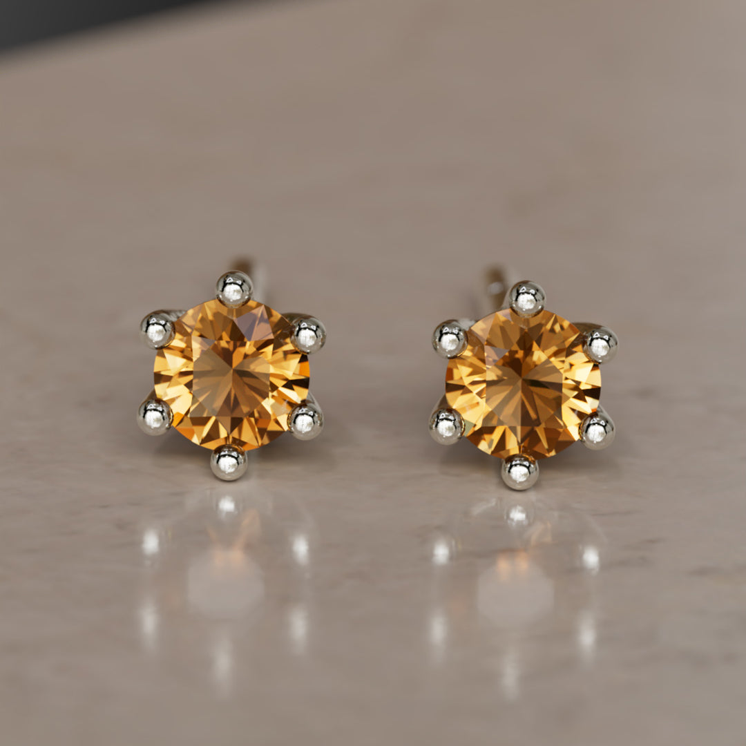 Boucles d'oreilles pierre de naissance : Citrine de novembre