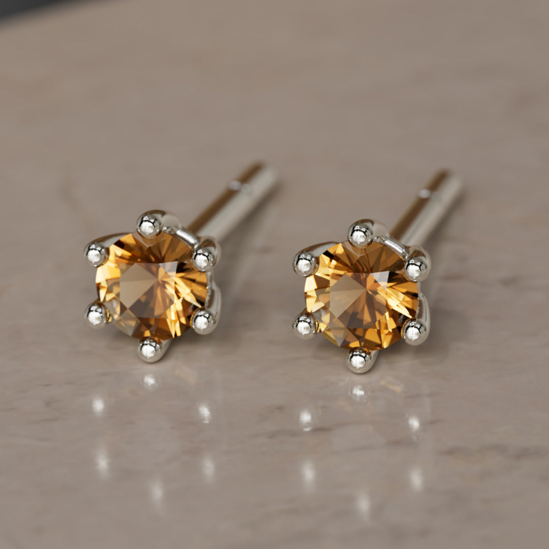 Boucles d'oreilles pierre de naissance : Citrine de novembre