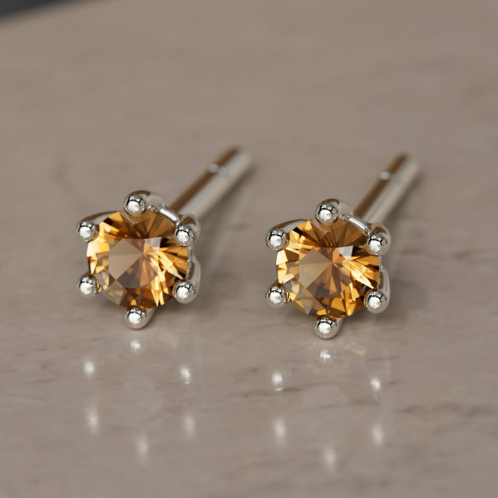 Boucles d'oreilles pierre de naissance : Citrine de novembre