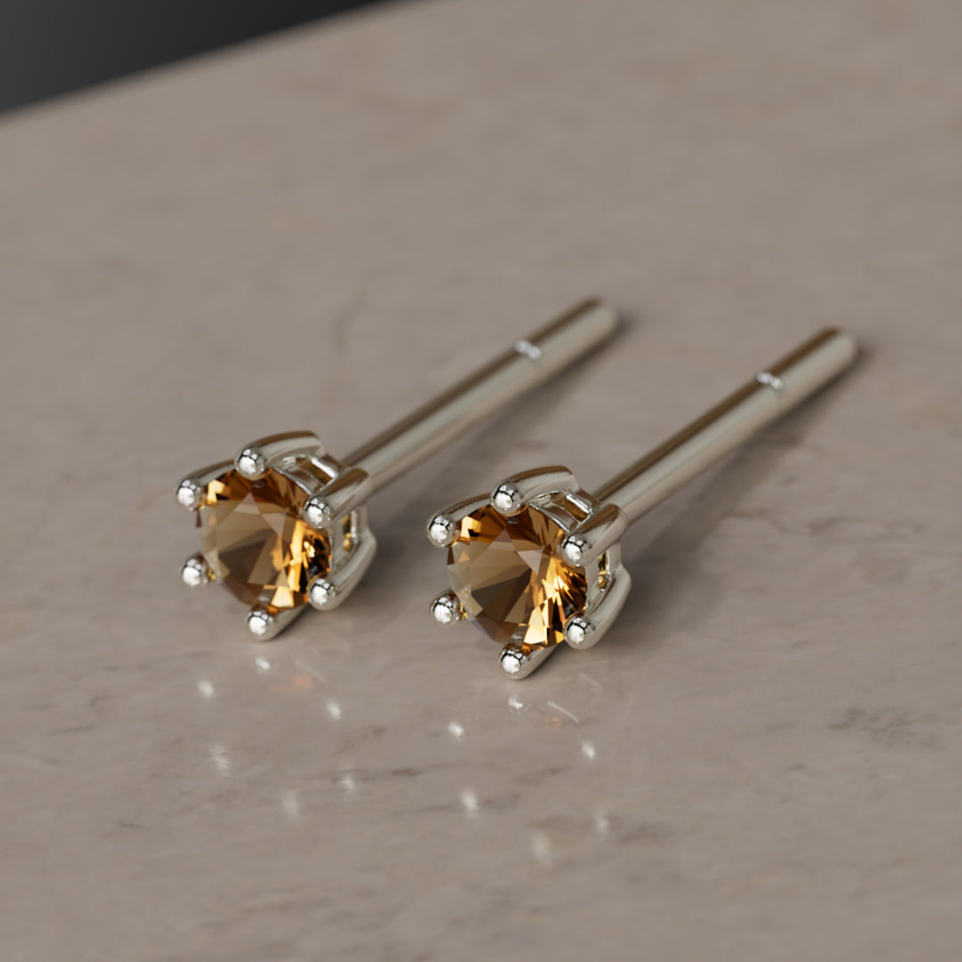 Boucles d'oreilles pierre de naissance : Citrine de novembre