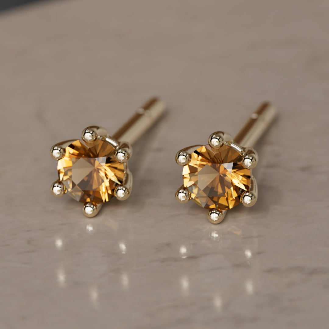 Boucles d'oreilles pierre de naissance : Citrine de novembre