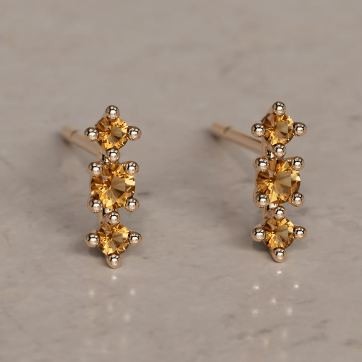 November Birthstone Citrine Earrings Thalia Studs