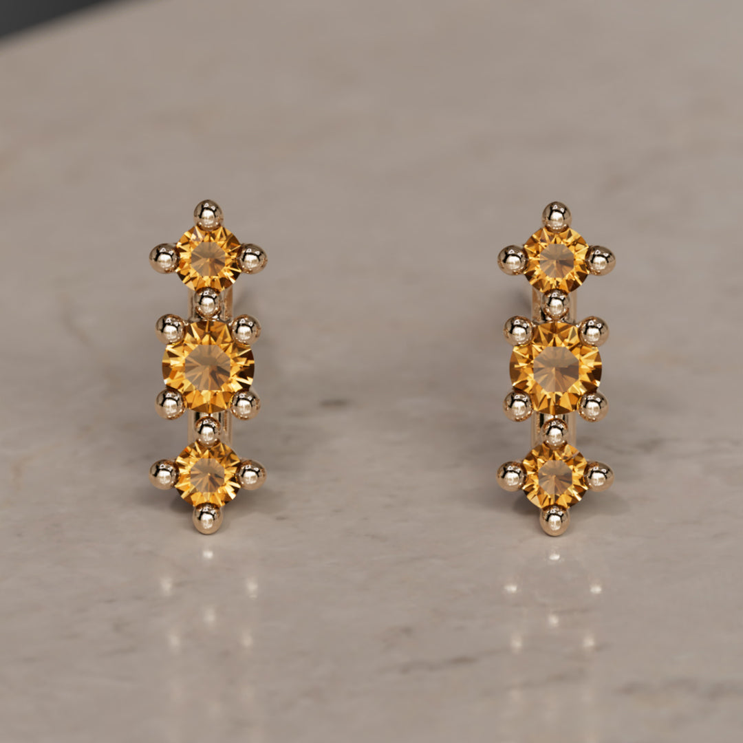 November Birthstone Citrine Earrings Thalia Studs