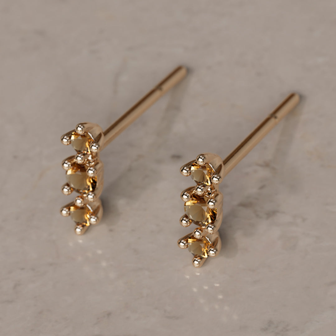 November Birthstone Citrine Earrings Thalia Studs