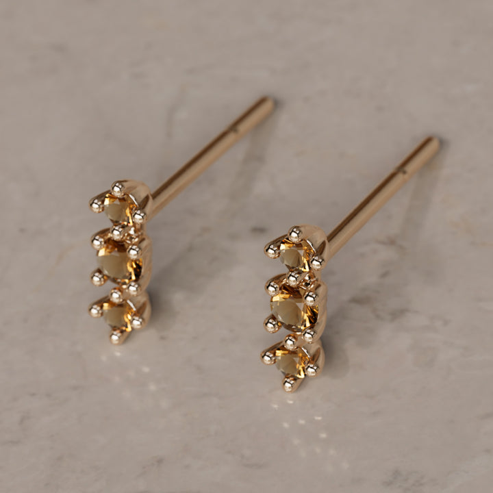 November Birthstone Citrine Earrings Thalia Studs