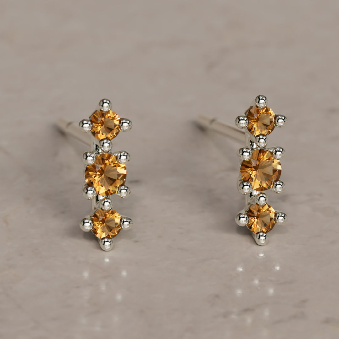 November Birthstone Citrine Earrings Thalia Studs