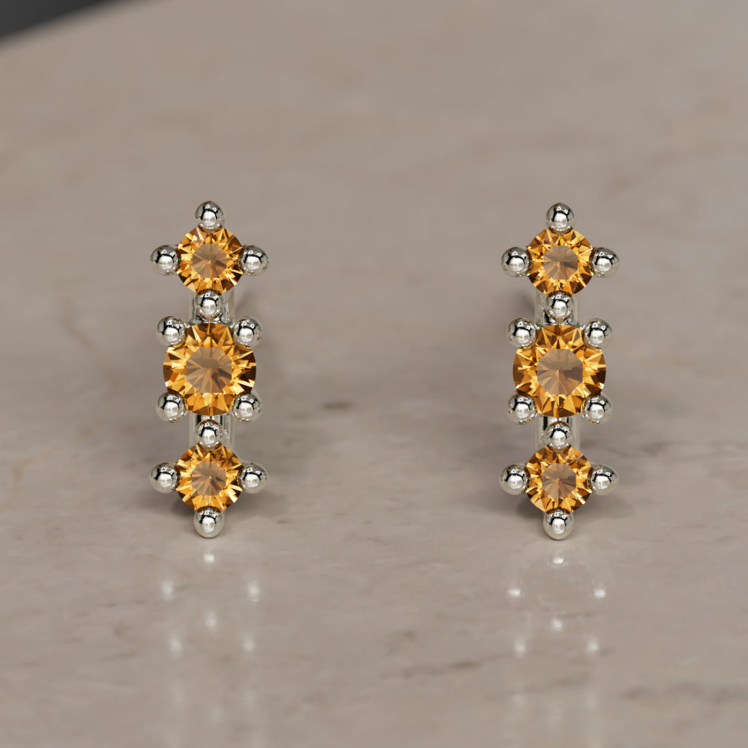 November Birthstone Citrine Earrings Thalia Studs