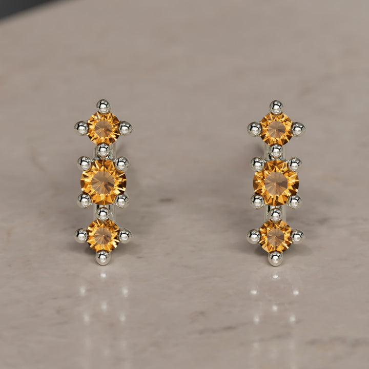 November Birthstone Citrine Earrings Thalia Studs