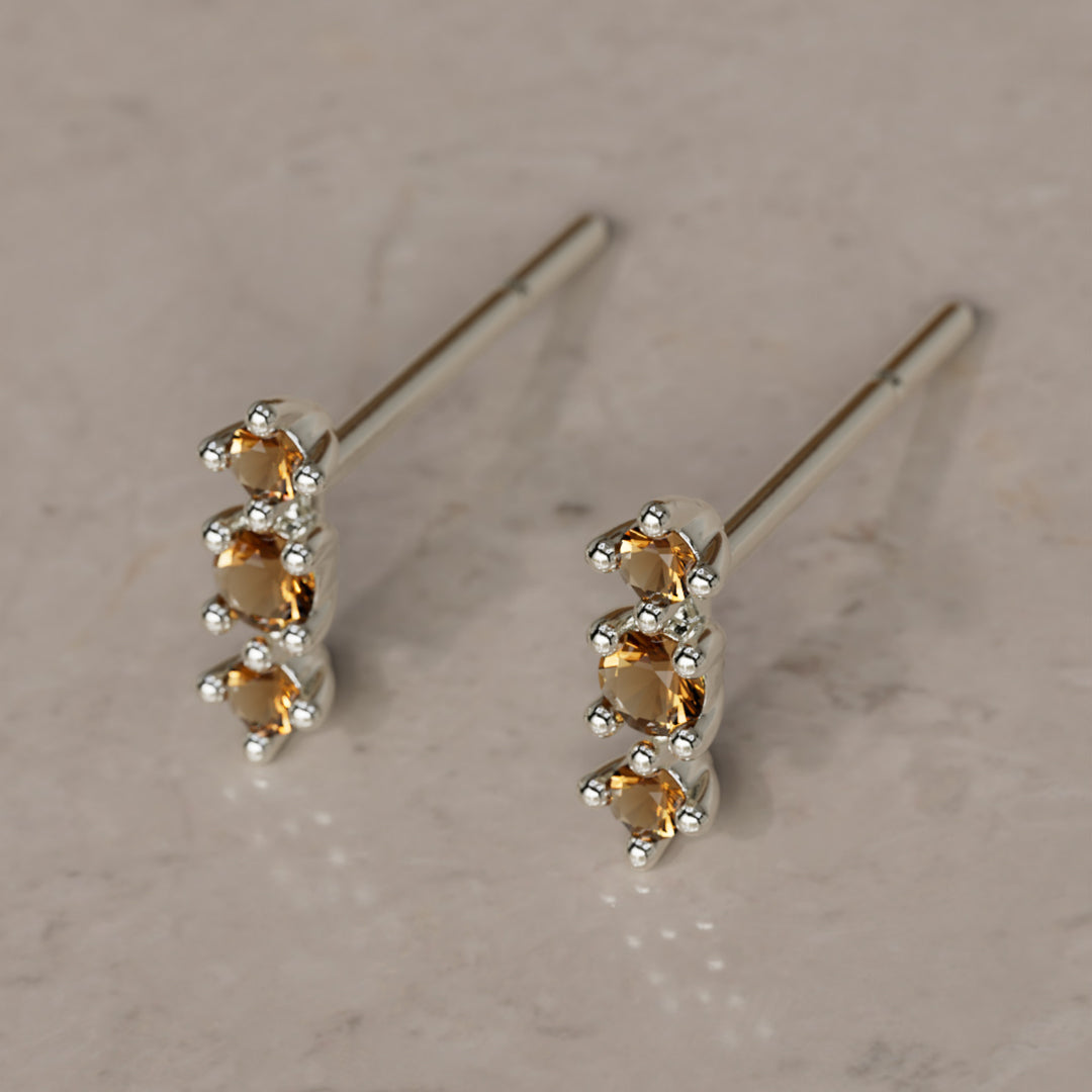 November Birthstone Citrine Earrings Thalia Studs