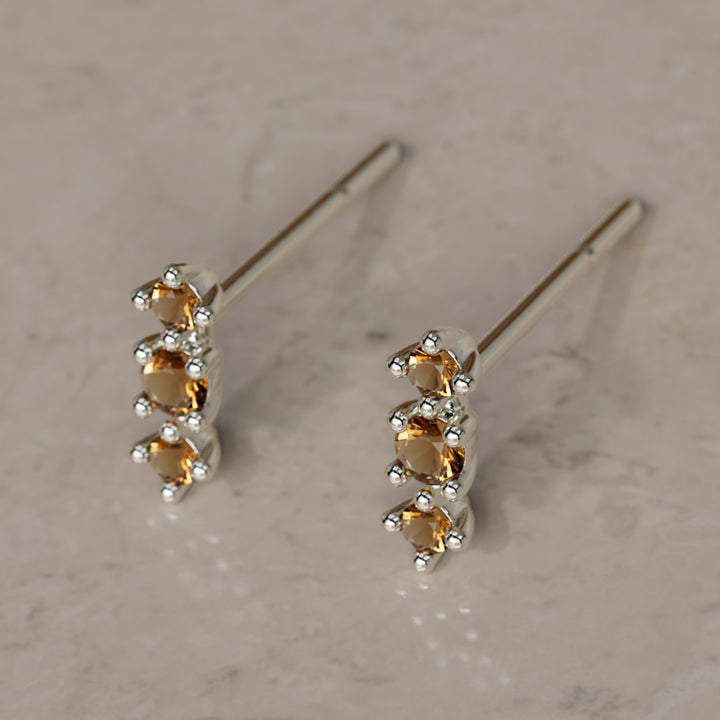 November Birthstone Citrine Earrings Thalia Studs