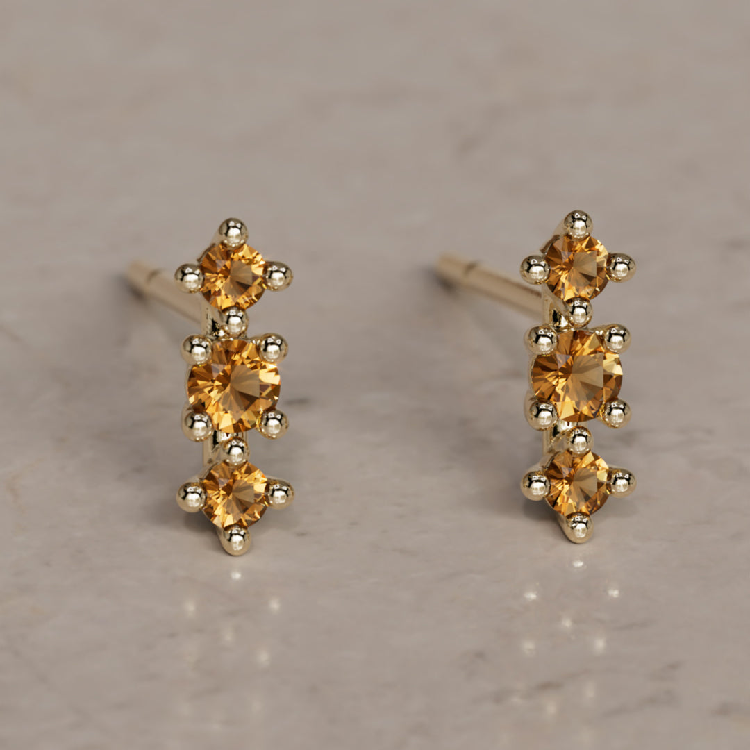 November Birthstone Citrine Earrings Thalia Studs