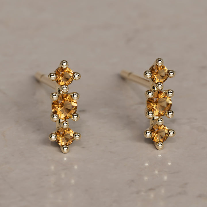 November Birthstone Citrine Earrings Thalia Studs