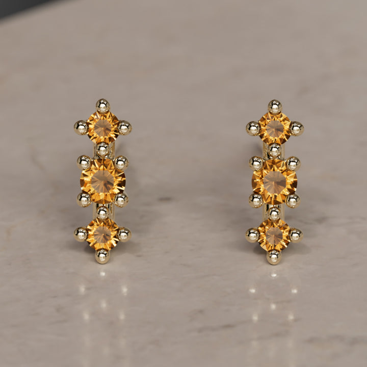 November Birthstone Citrine Earrings Thalia Studs