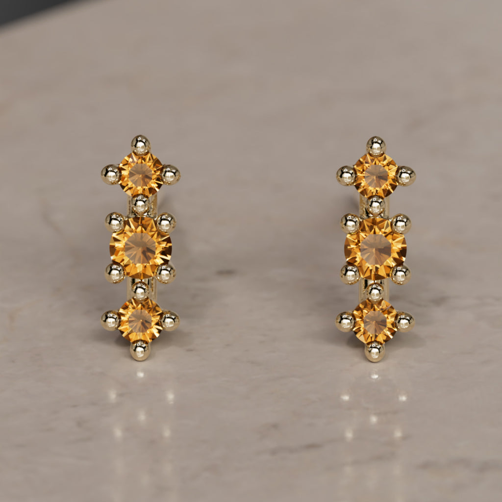 November Birthstone Citrine Earrings Thalia Studs By Valley Rose