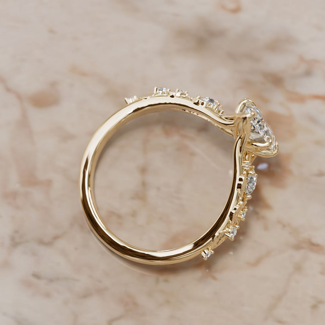 Nyneve Marquise Lab Diamond Nature Engagement Ring