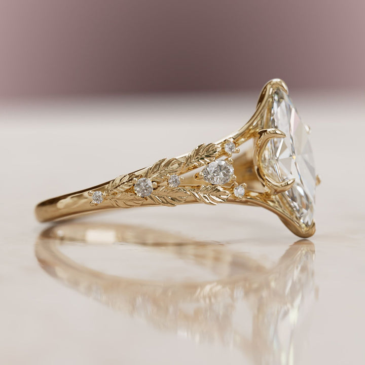 Nyneve Marquise Lab Diamond Nature Engagement Ring