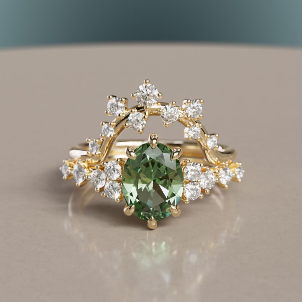 Milky Way Celestial Wedding Band Stacking Ring Lab Created Diamond (Ready to Ship)