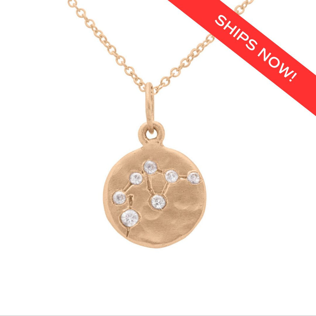 Aquarius Constellation Charm in White Sapphire (Ready to Ship)