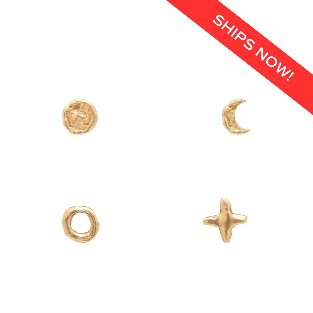 Σκουλαρίκια Φάσεις της Σελήνης Μονά