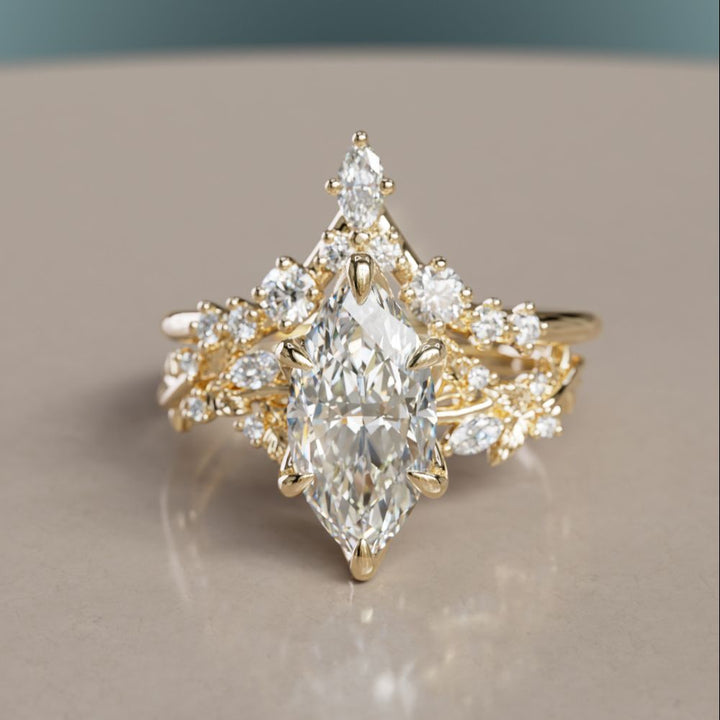 Bague de Mariage Empilable Ella en V Diamant de synthèse