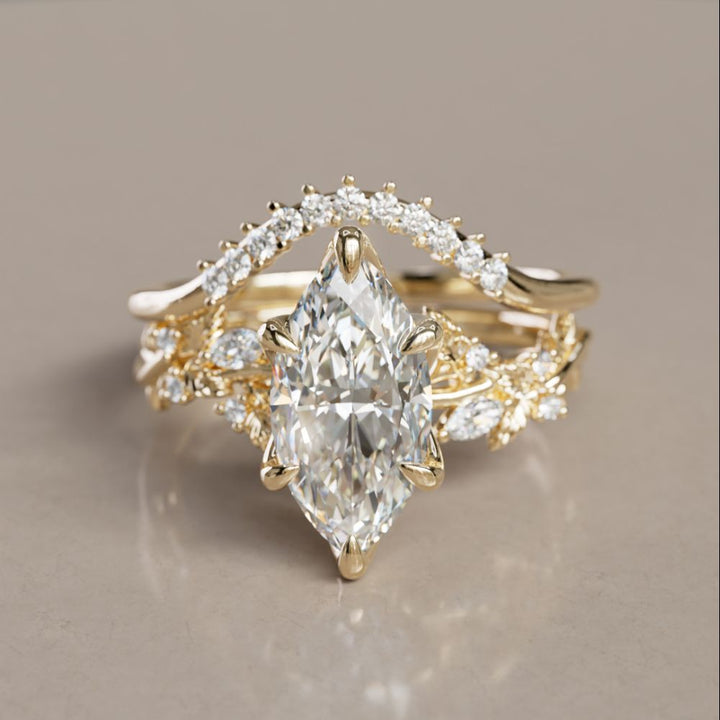Ulla Lab Created Diamond Stacked Curved Wedding Ring