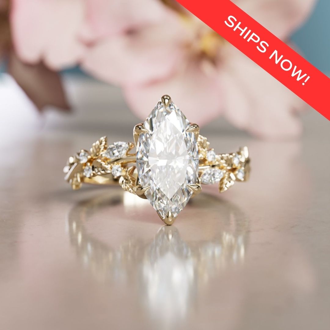 Rosewood Marquise 1.50ct F VVS2 Lab Diamond Engagement Ring (Ready to Ship)