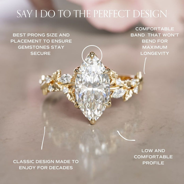 Rosewood Marquise 1.50ct F VVS2 Lab Diamond Engagement Ring (Ready to Ship)
