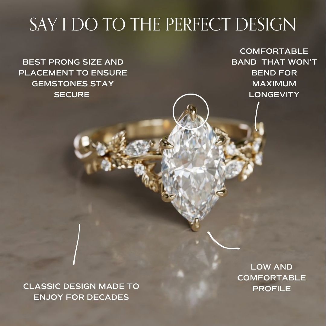 Rosewood Marquise 1.51ct E VVS2 Lab Diamond Engagement Ring (Ready to Ship)