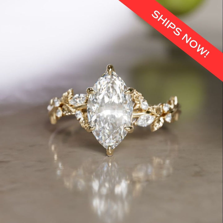 Rosewood Marquise 1.51ct E VVS2 Lab Diamond Engagement Ring (Ready to Ship)
