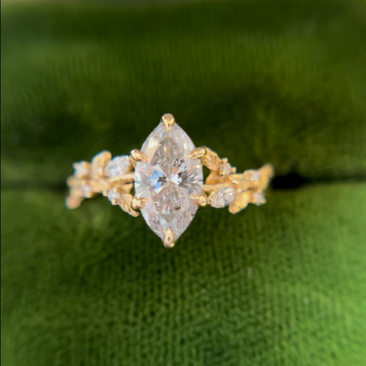 Rosewood Marquise 1 Ct Misty Diamanten Verlovingsring (Klaar om te Verzenden)